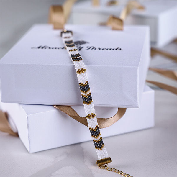 ivory rhythm handmade miyuki bead bracelet 24k gold plated