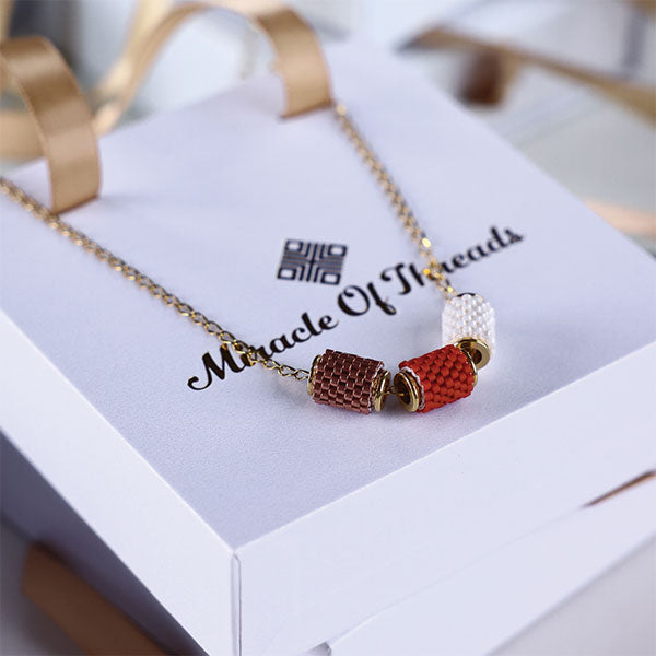 Rich Earth Tones Handmade Miyuki Bead Necklace