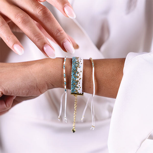 coastal harmony set handmade miyuki bead bracelets 24k gold plated