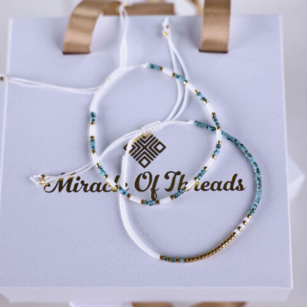 coastal harmony set handmade miyuki bead bracelets 24k gold plated