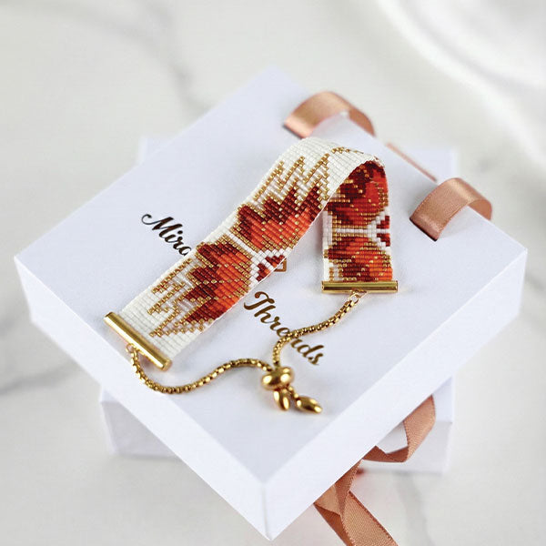 scarlet loom handmade miyuki bead bracelet 24k gold plated