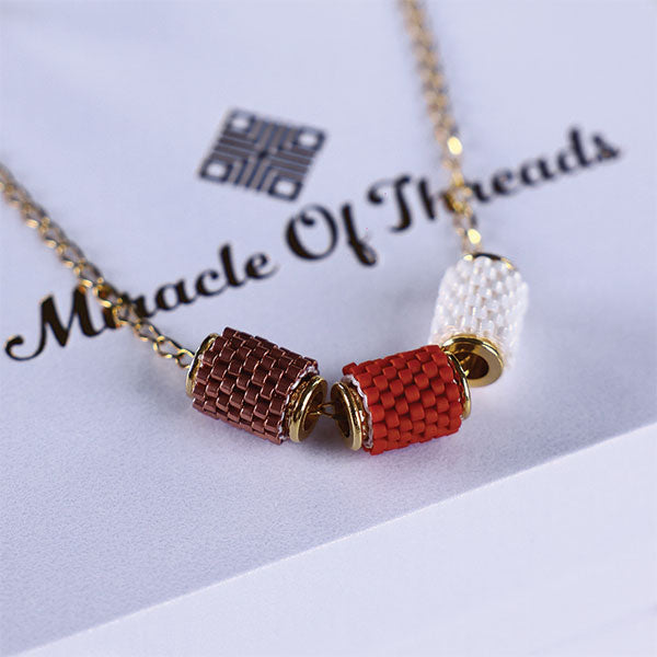 Rich Earth Tones Handmade Miyuki Bead Necklace