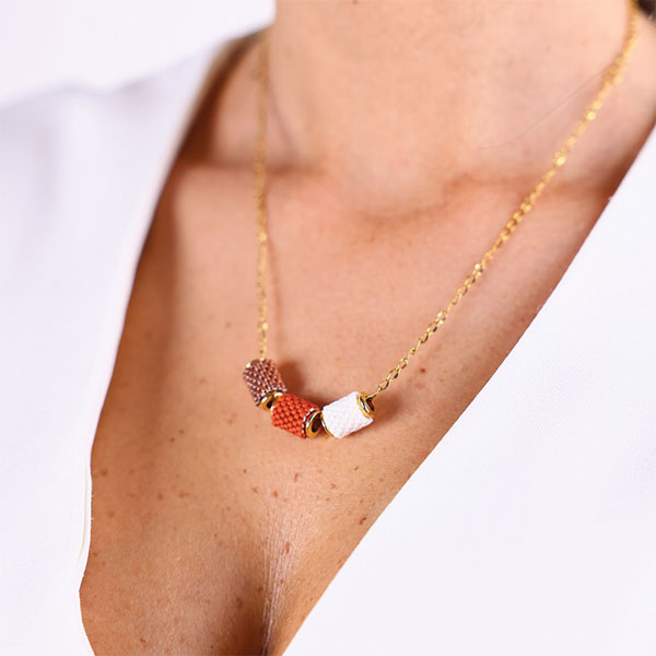 Rich Earth Tones Handmade Miyuki Bead Necklace